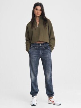 Rag & Bone Miramar Cotton Jersey Jogger Pants Faux Jean in MEREST XXS Revolve